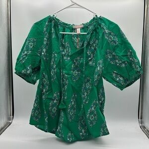 Women's Size X-Small Knox Rose CLOSE OUT Green Tunic Floral Clean Fancy CHEAP!!!